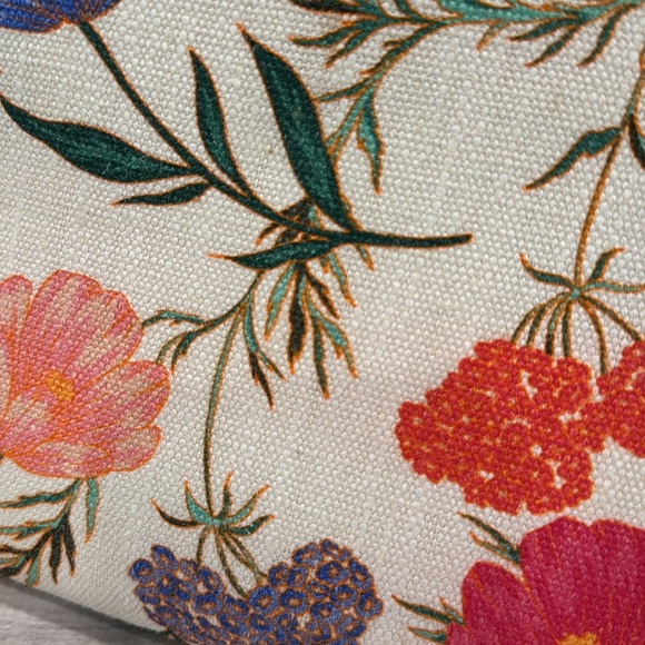 Kate Spade Bag Sam 25th Anniversary Cream Linen Floral Tote with Leather Trim - Picture 15 of 17